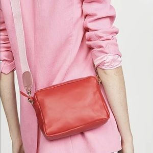 clare v midisac cherry red bag NWOT
